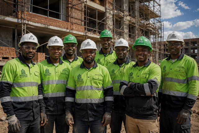 Modern Mystery construction team on site